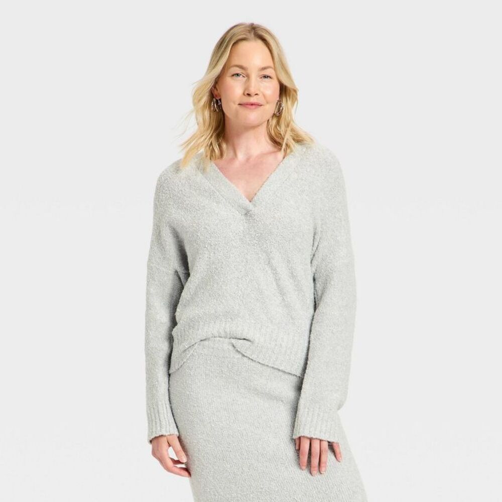 Women's Hooded Shawl Sweater - Universal Thread Light Gray S